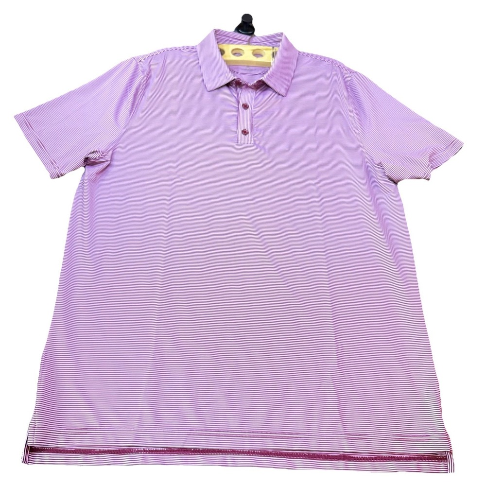 Graham Luxe 1764 Golf Polo Shirt XL Pink Heather Stretch Performance Therry UPF